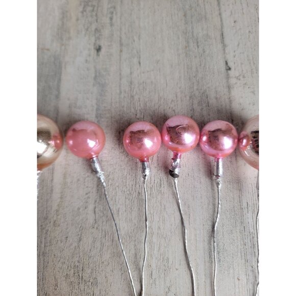 Vintage Mercury pink ball branch pick ornament glass Xmas - Picture 5 of 12